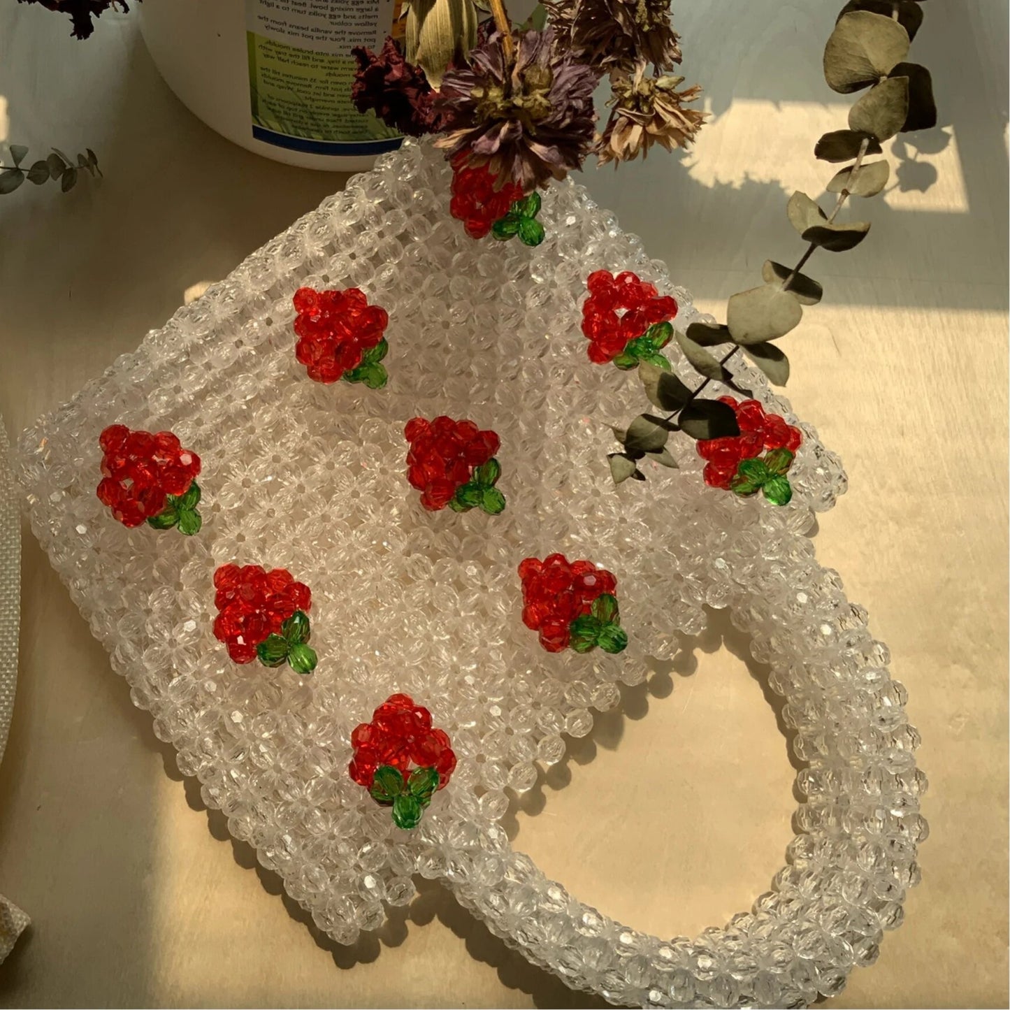 Strawberry Beaded Bag
