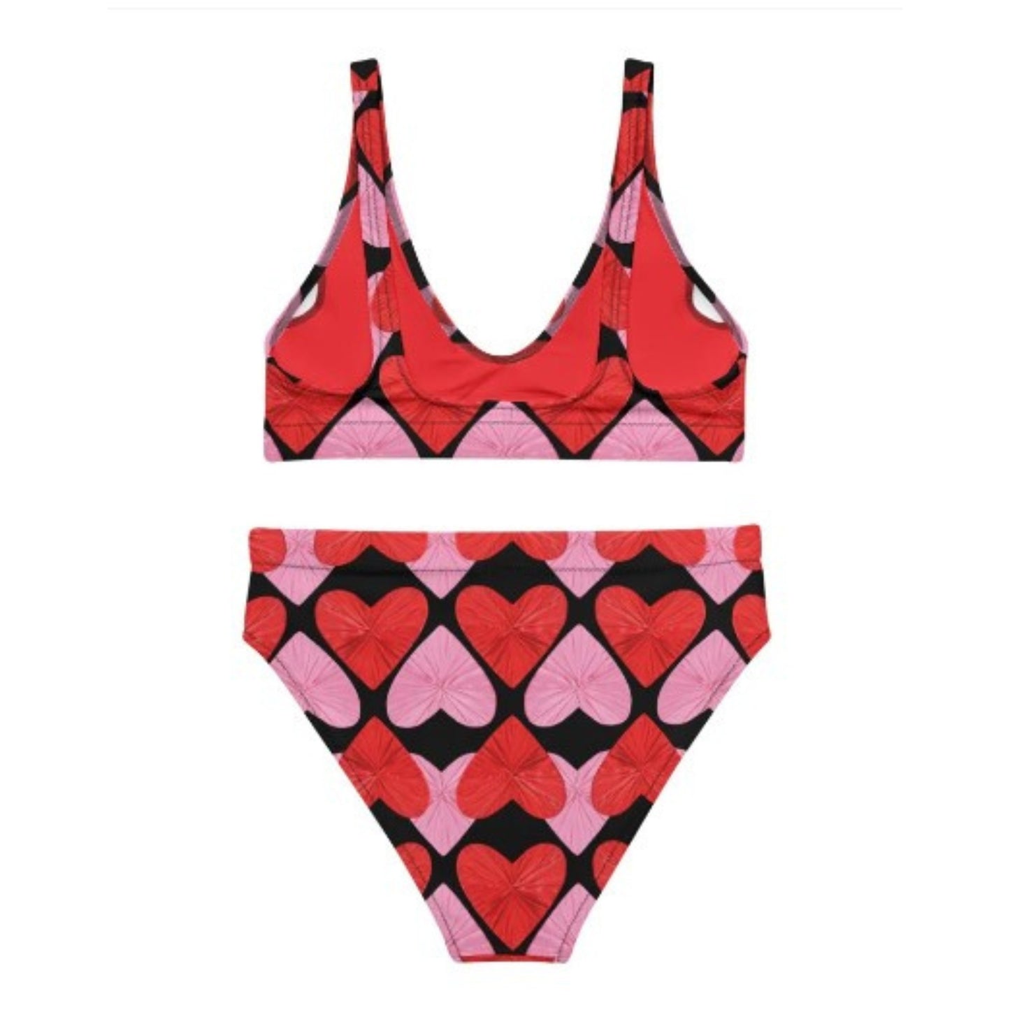 Self-Love Hearts High-Waisted Eco Bikini Set