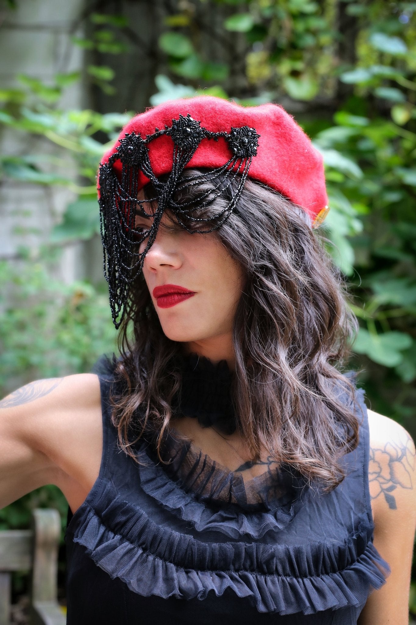 Antique Jewellery 1950 beret hat - Dedais Slow Fashion