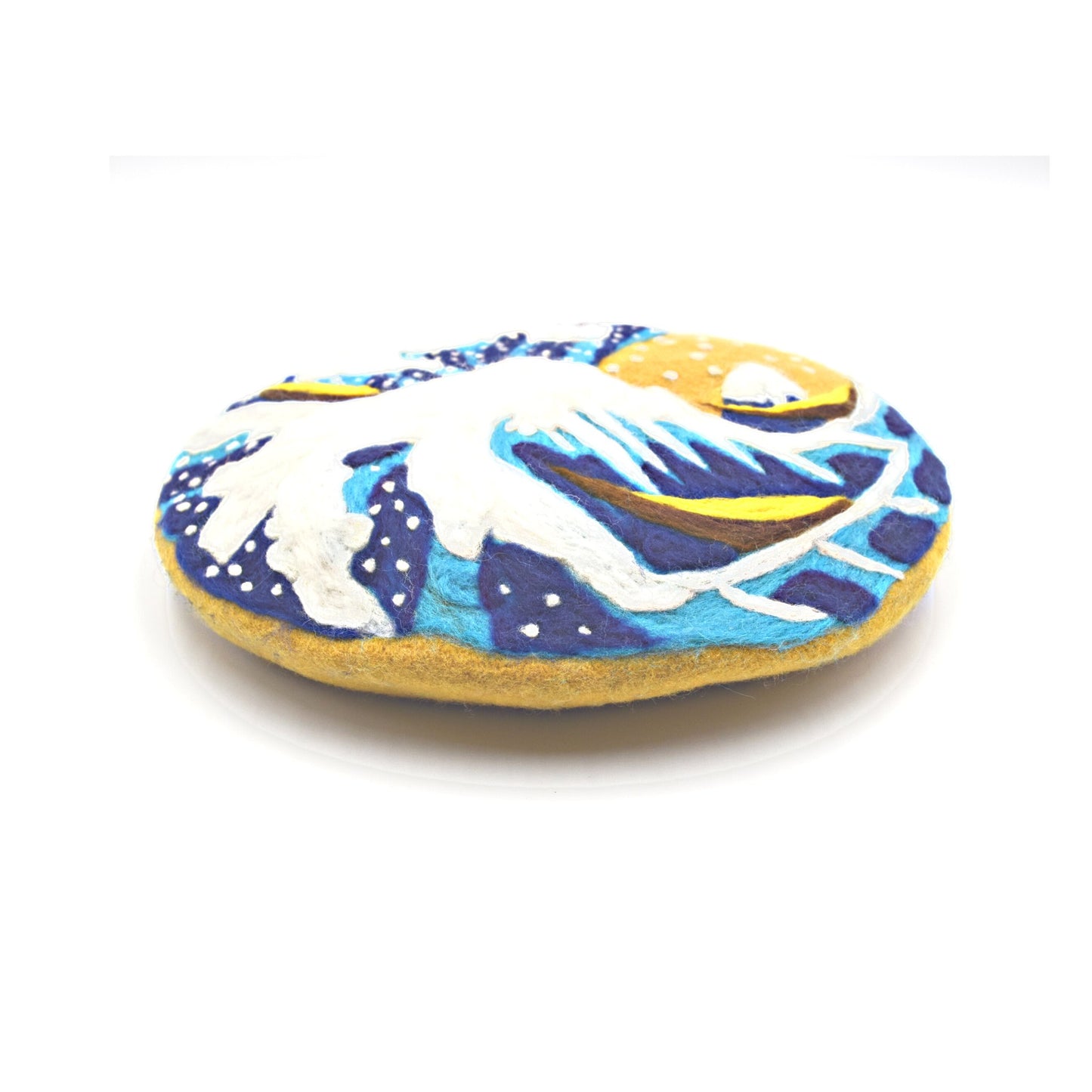 Handmade Beret Hat The Great Wave Off Kanagawa Painting for Women - Dedais Slow Fashion