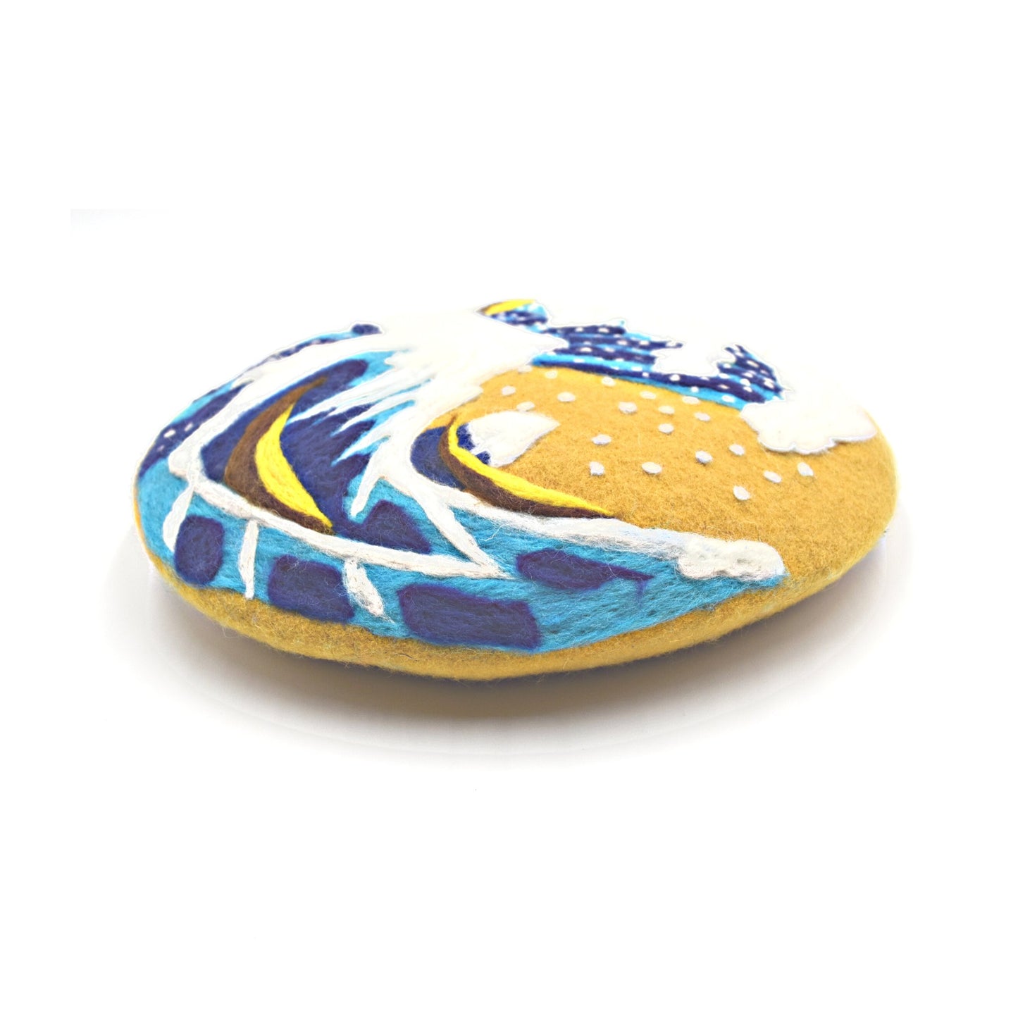 Handmade Beret Hat The Great Wave Off Kanagawa Painting for Women - Dedais Slow Fashion
