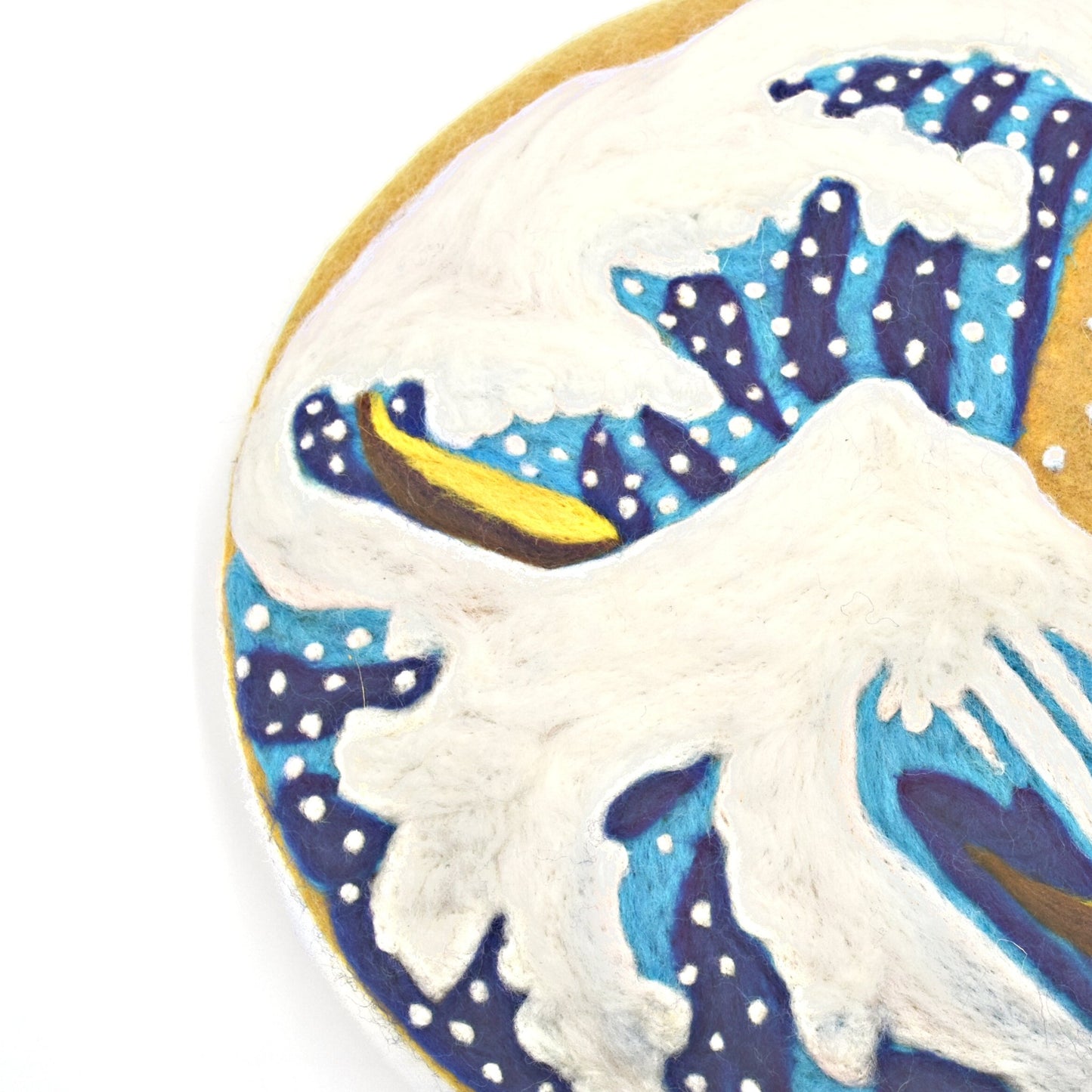 Handmade Beret Hat The Great Wave Off Kanagawa Painting for Women - Dedais Slow Fashion