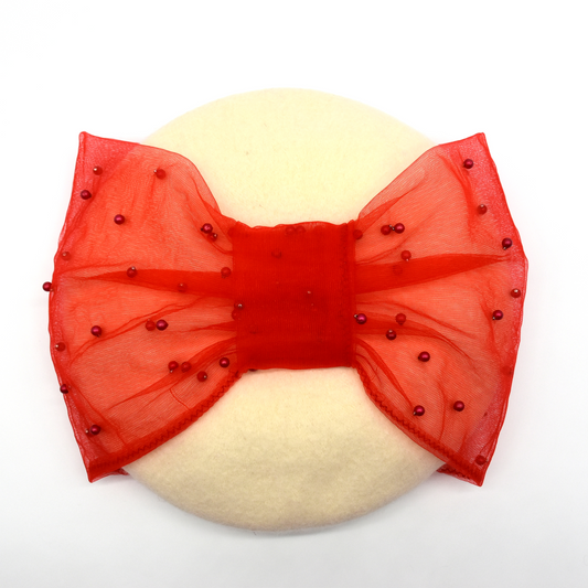 Red Bow Beret Hat