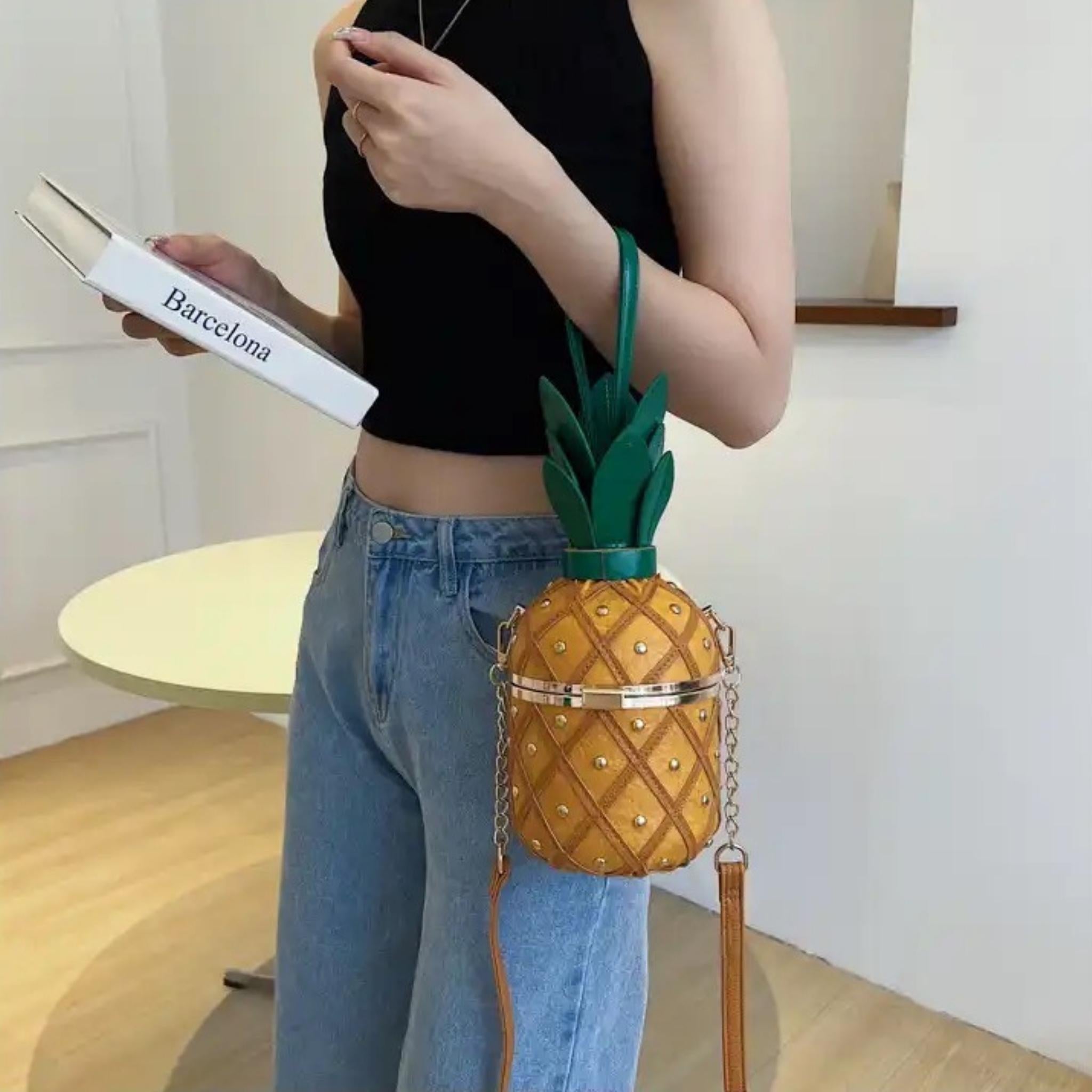 Pineapple Statement Purse store Vegan Leather