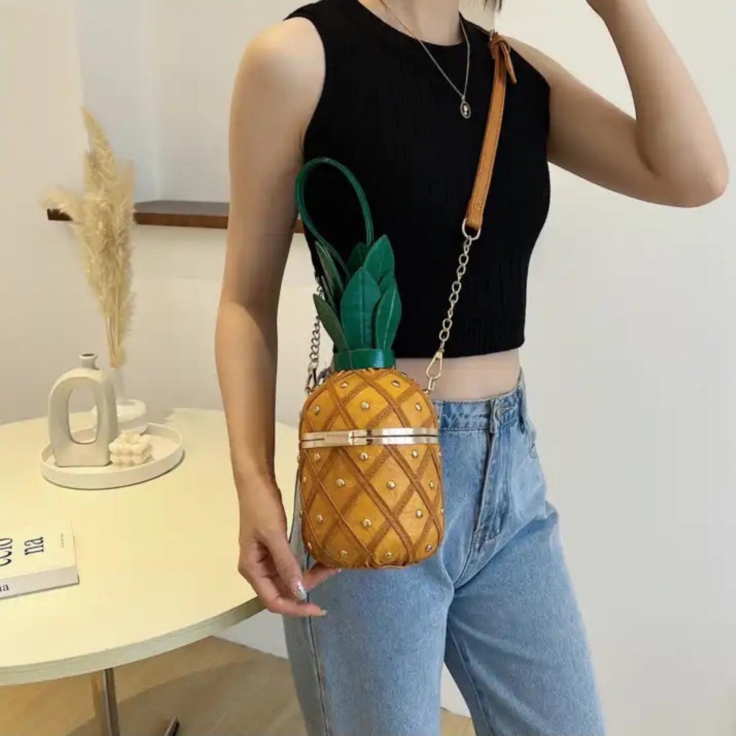 Pineapple Handbag Vegan Leather