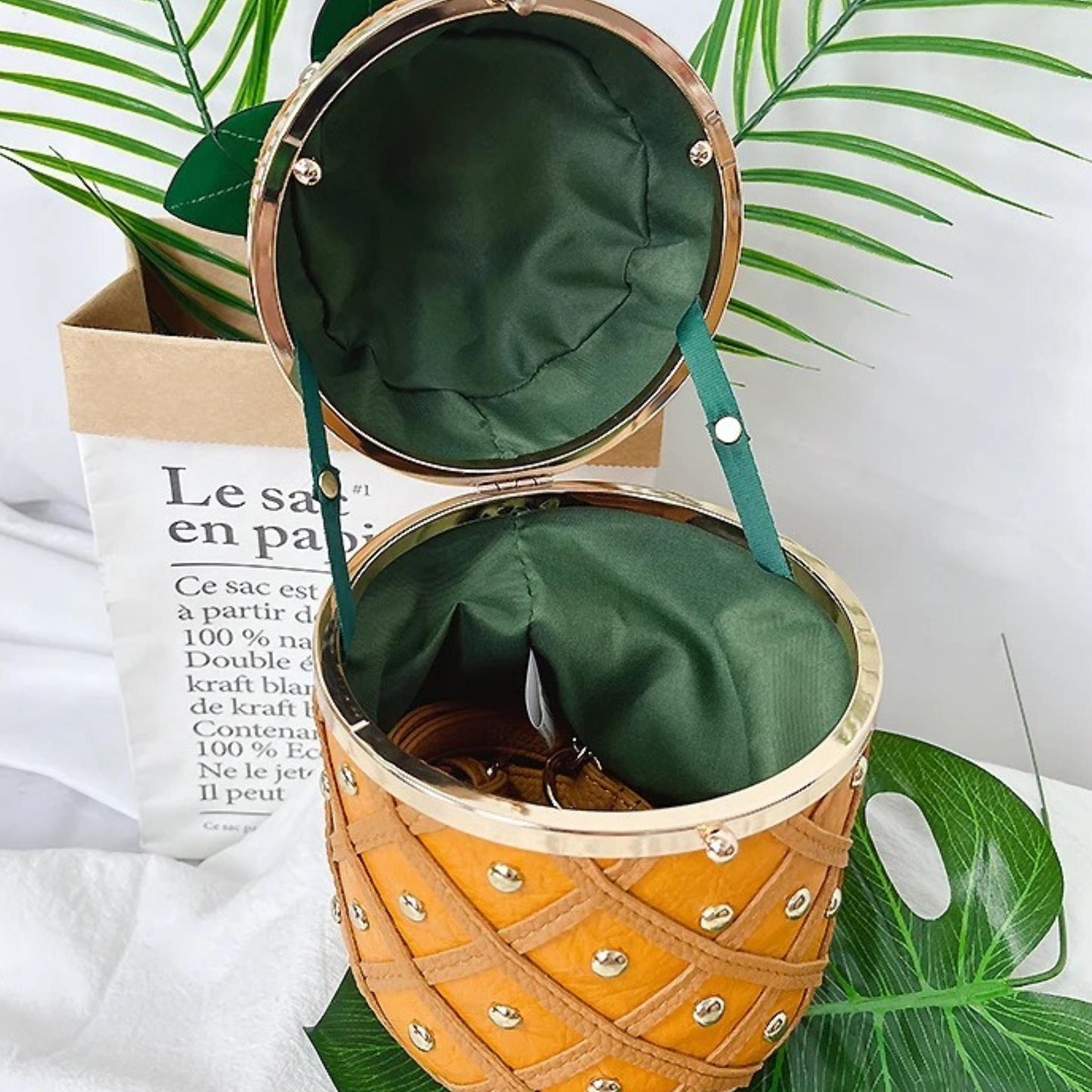 Pineapple Handbag Vegan Leather