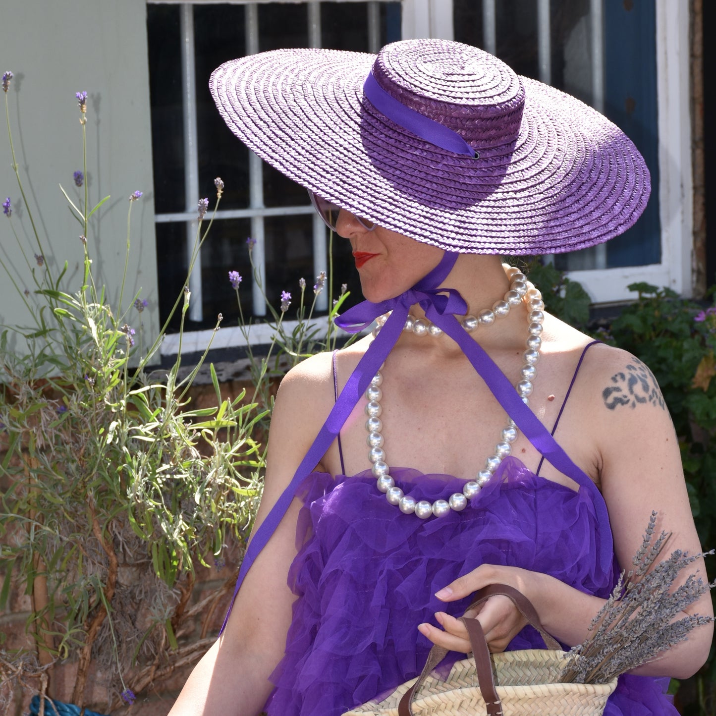 Summer Hat for Women / Purple Straw Hat