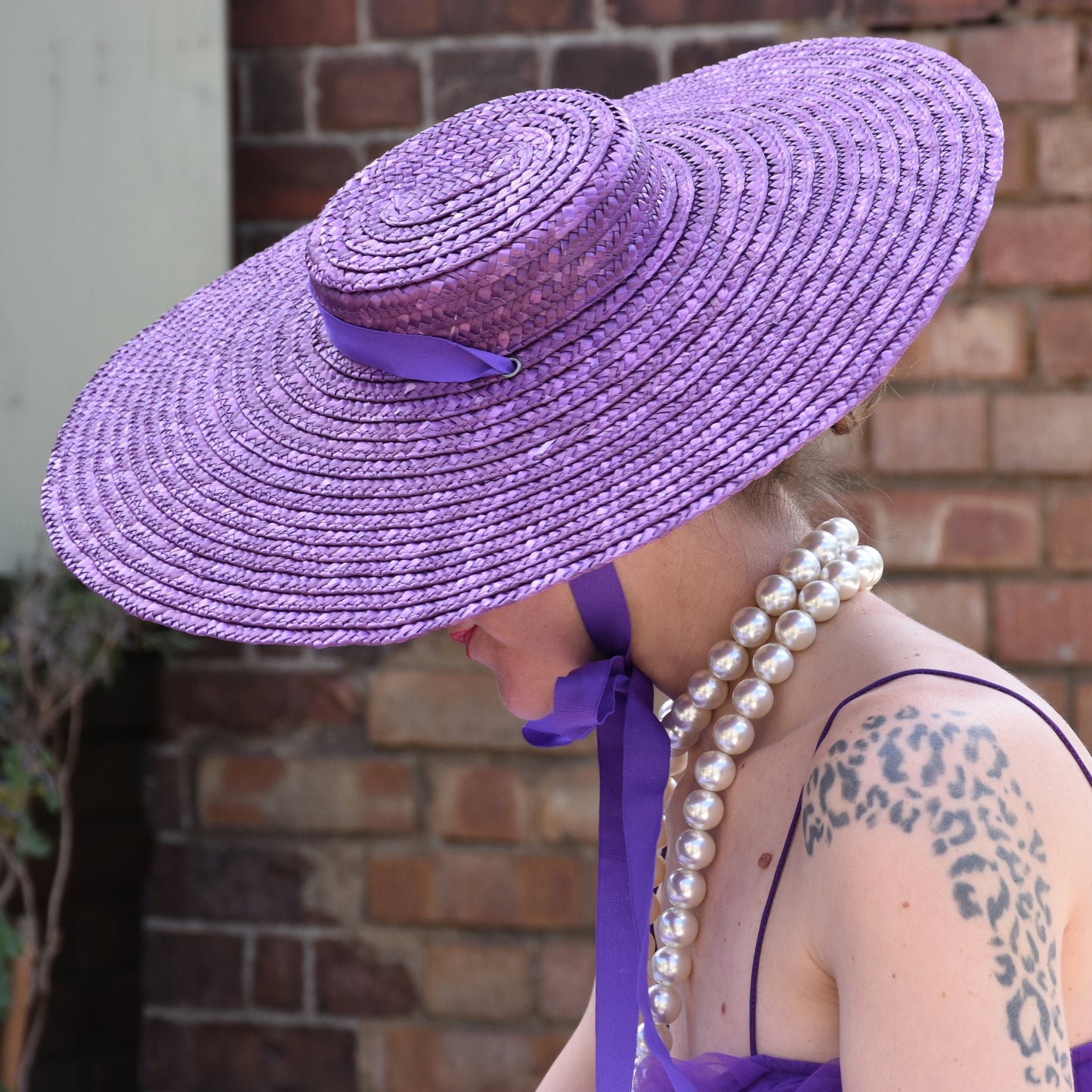 Summer Hat for Women / Purple Straw Hat