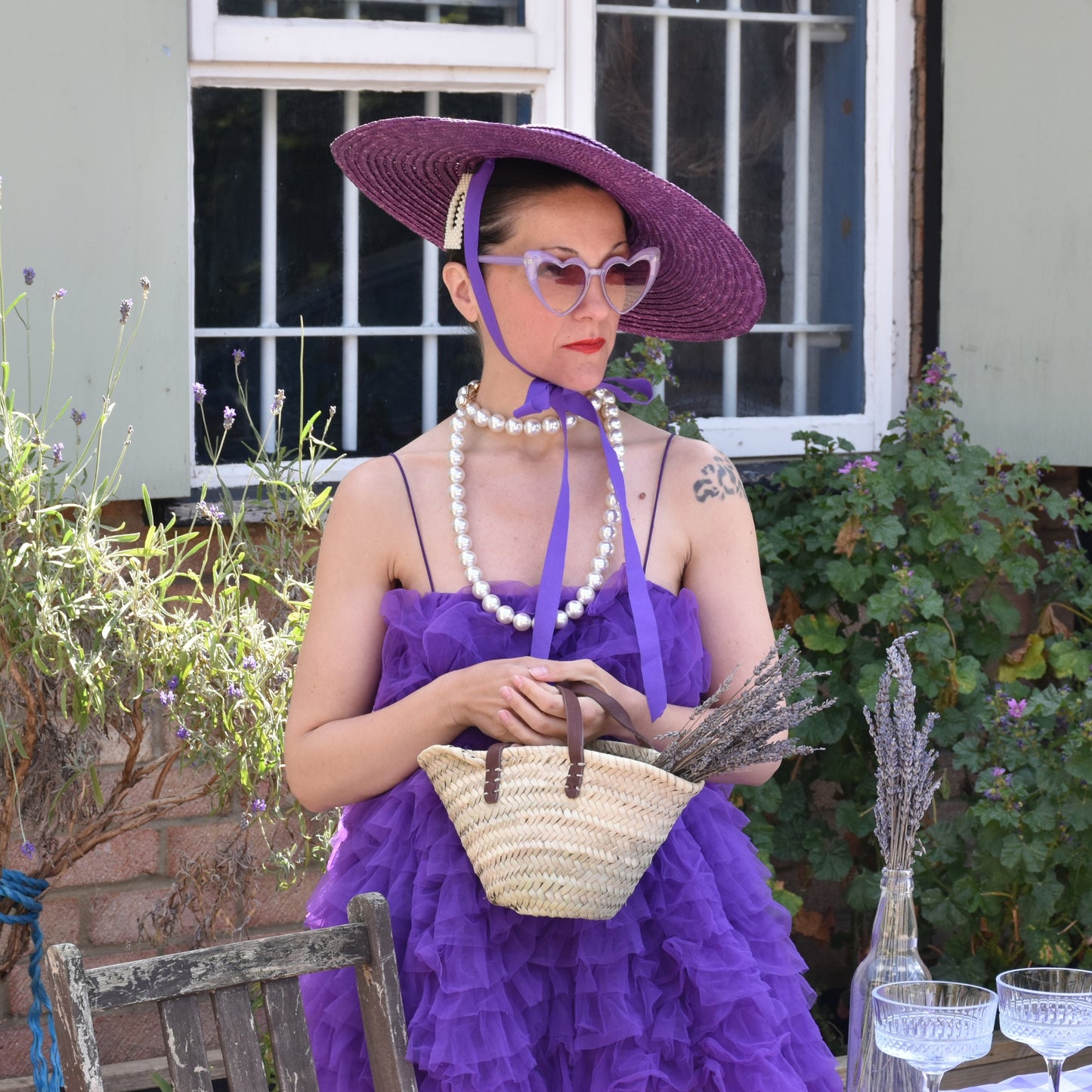 Summer Hat for Women / Purple Straw Hat