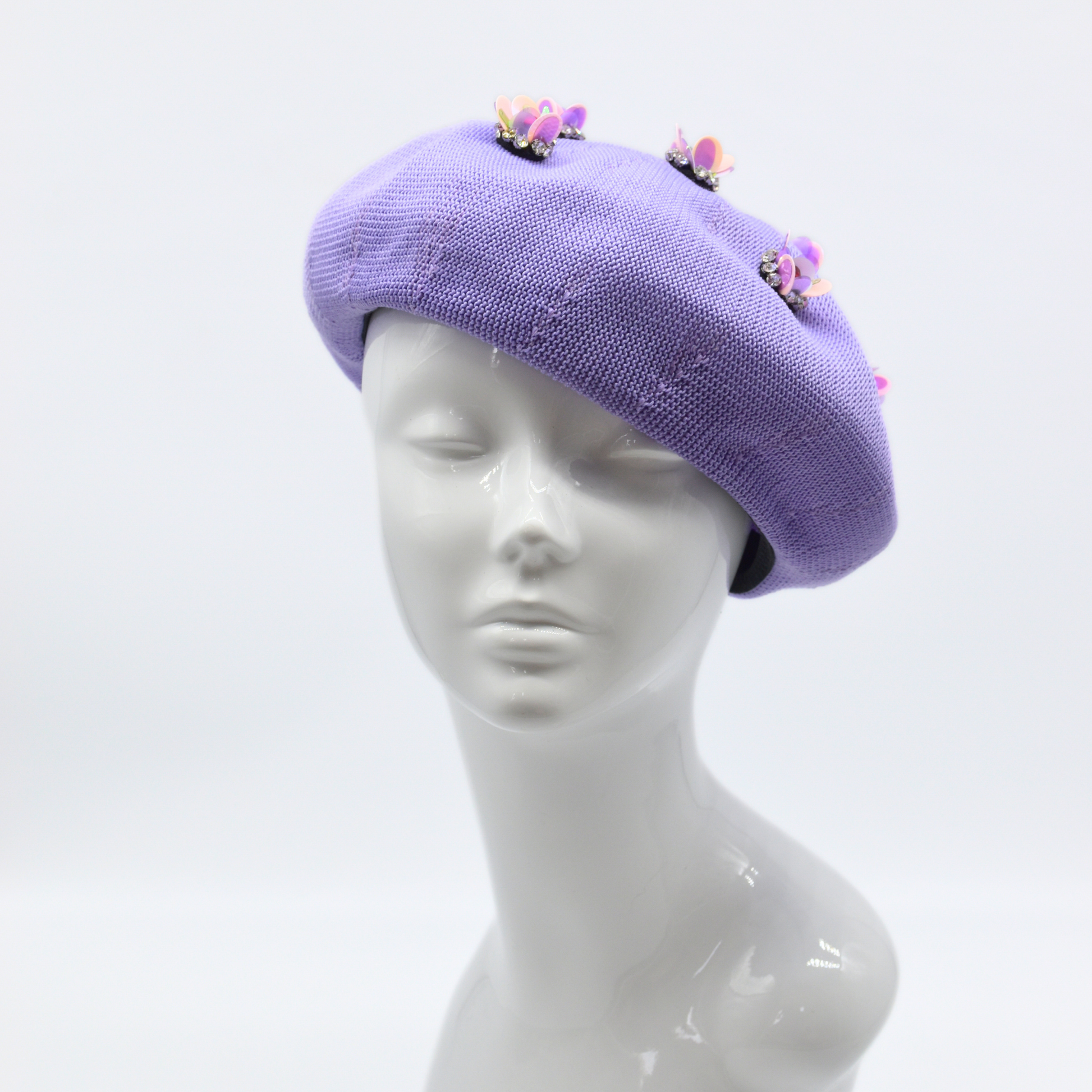 Summer Beret Hat Lilac Knitted Cotton – Dedais Slow Fashion