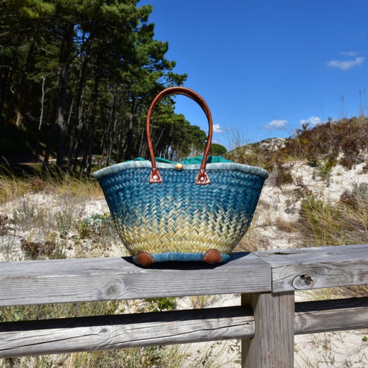 Beach Straw Bag Blue - Dedais Slow Fashion