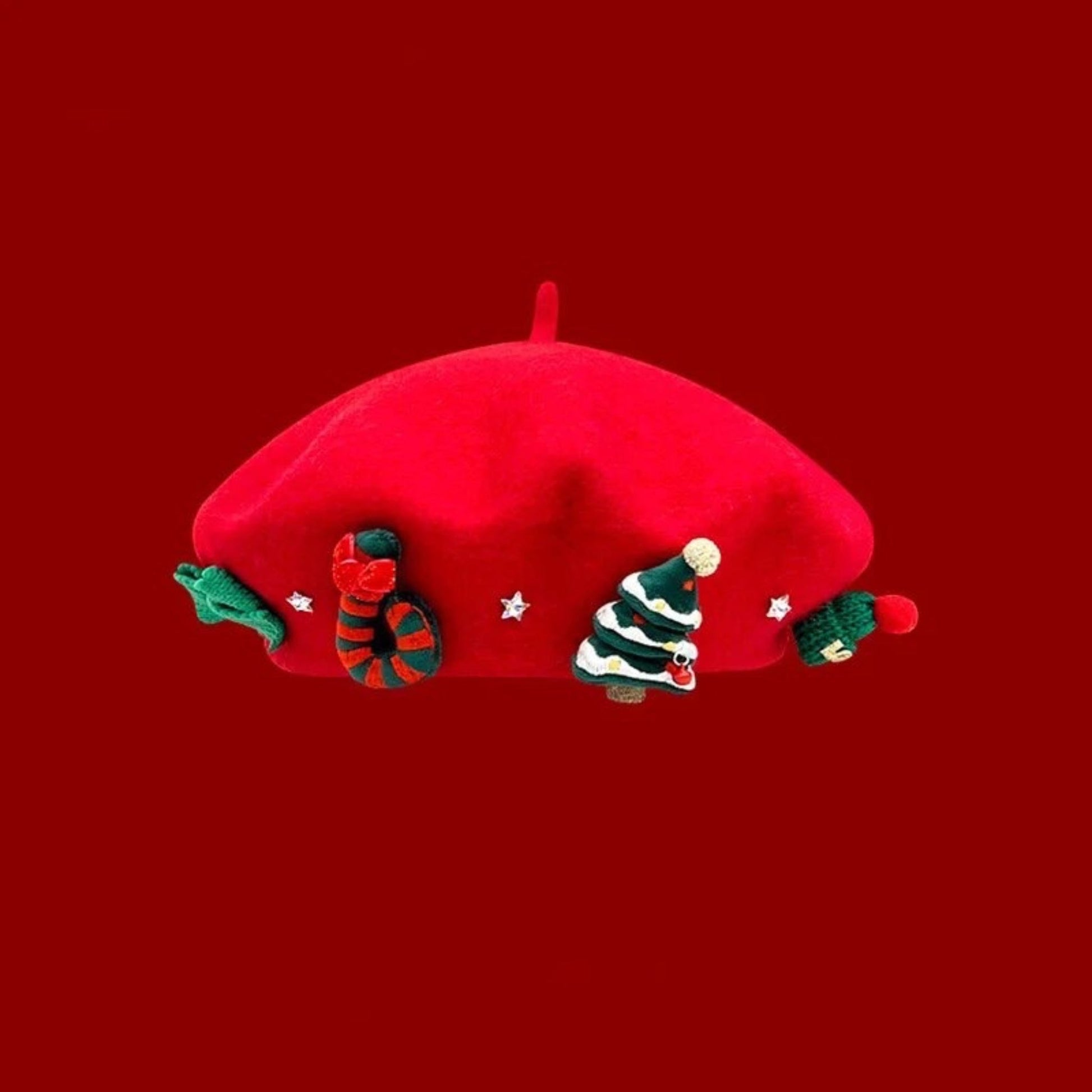 Christmas Beret Hat - Dedais Slow Fashion