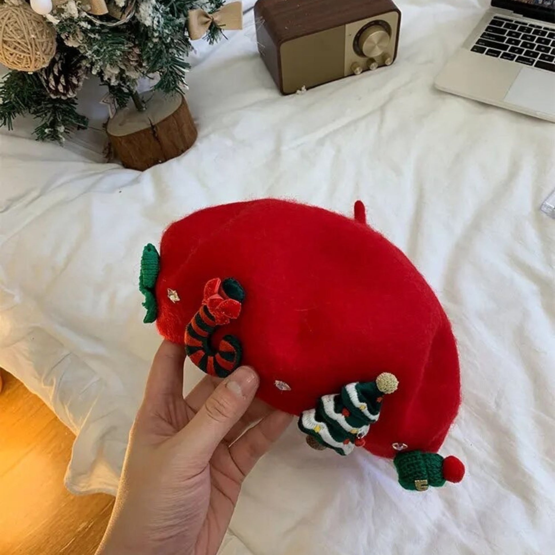 Christmas Beret Hat - Dedais Slow Fashion