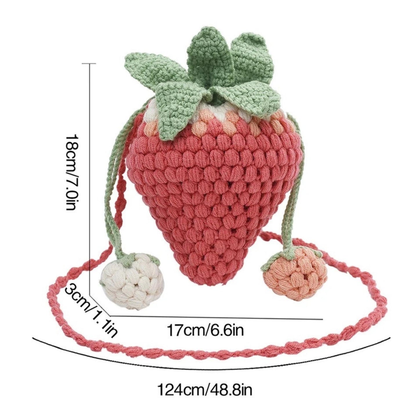 Crochet Strawberry Handbag - Dedais Slow Fashion