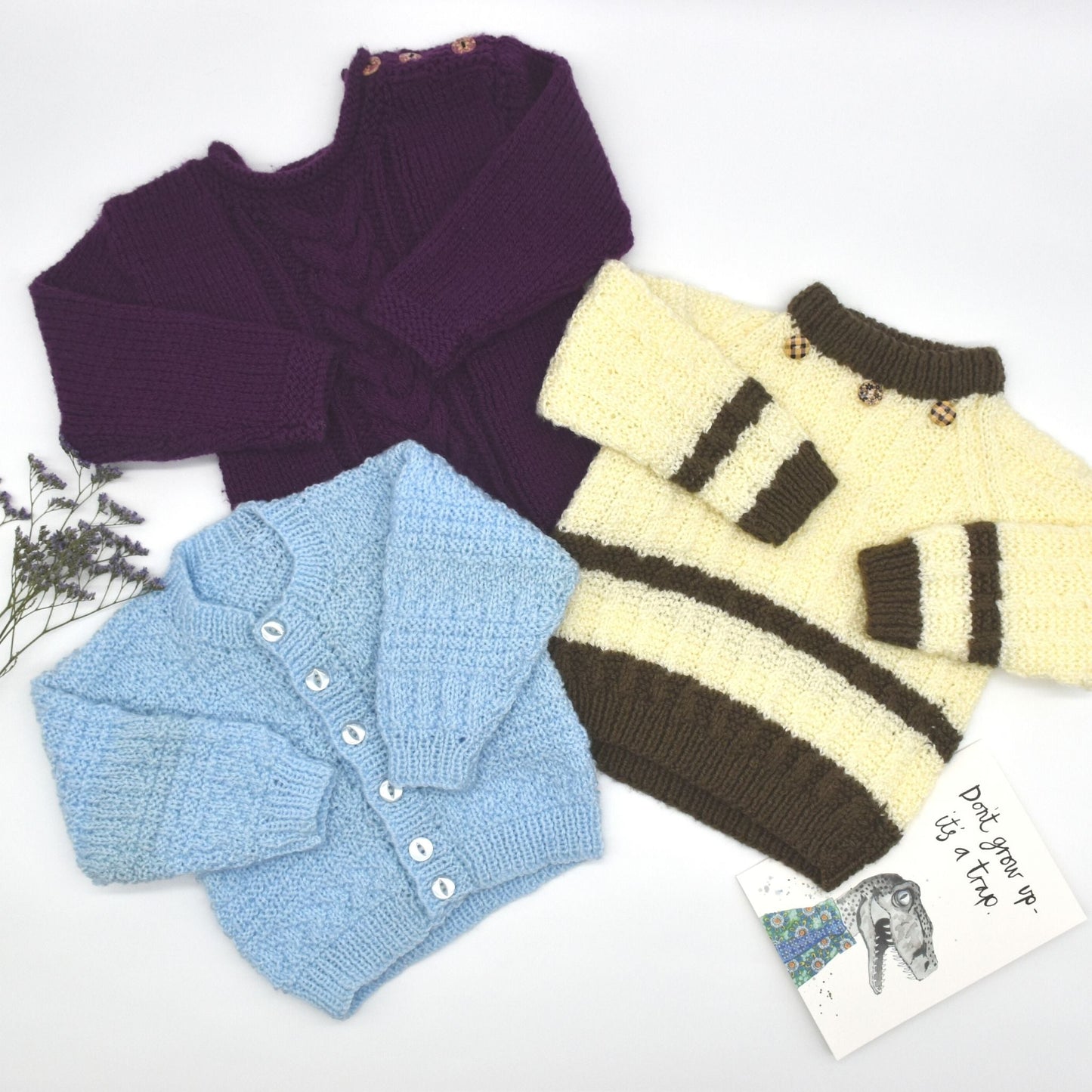 Handmade Knitted Baby Jumper Natural and Brown - Dedais Slow Fashion