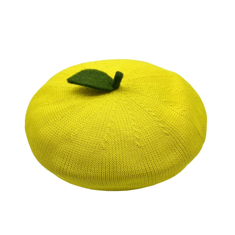 Lemon Handmade Beret Hat - Dedais Slow Fashion