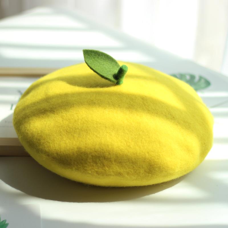 Lemon Handmade Beret Hat - Dedais Slow Fashion