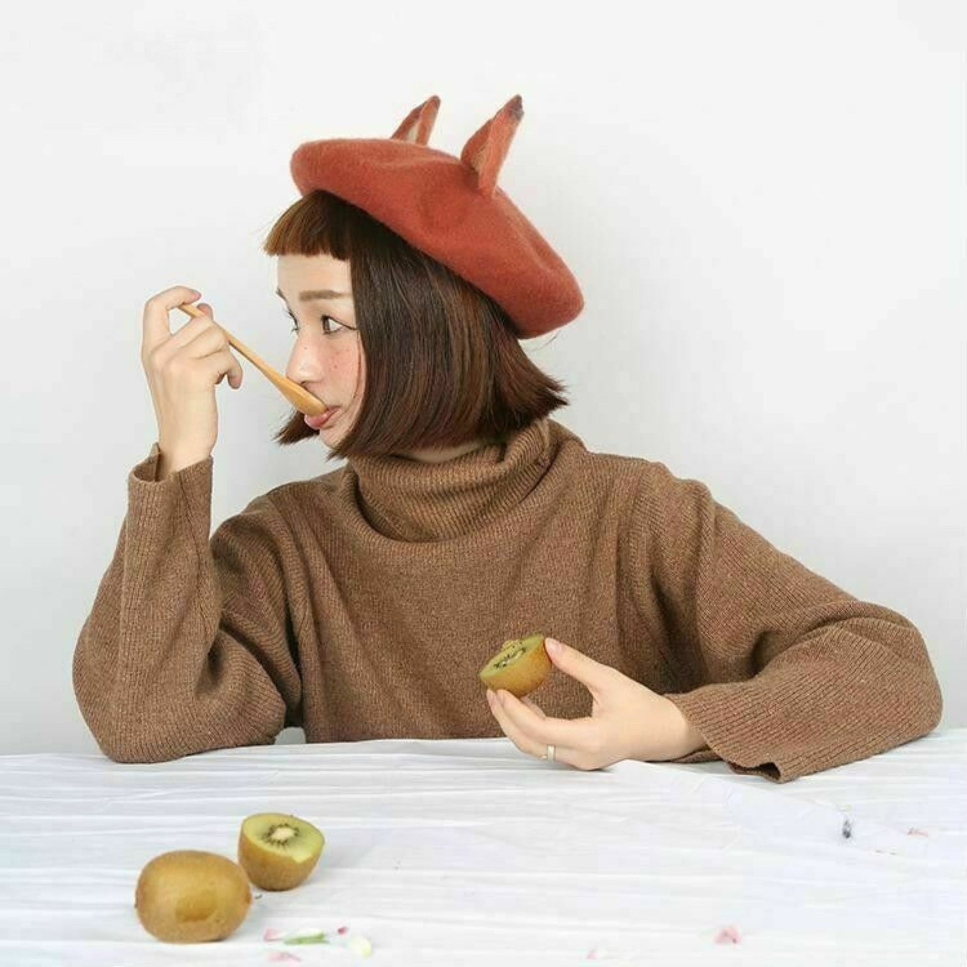 Little Fox Beret Hat - Dedais Slow Fashion