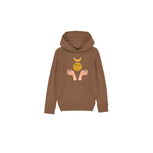 Organic Cotton Hoodie Kids Chocolate - Dedais Slow Fashion