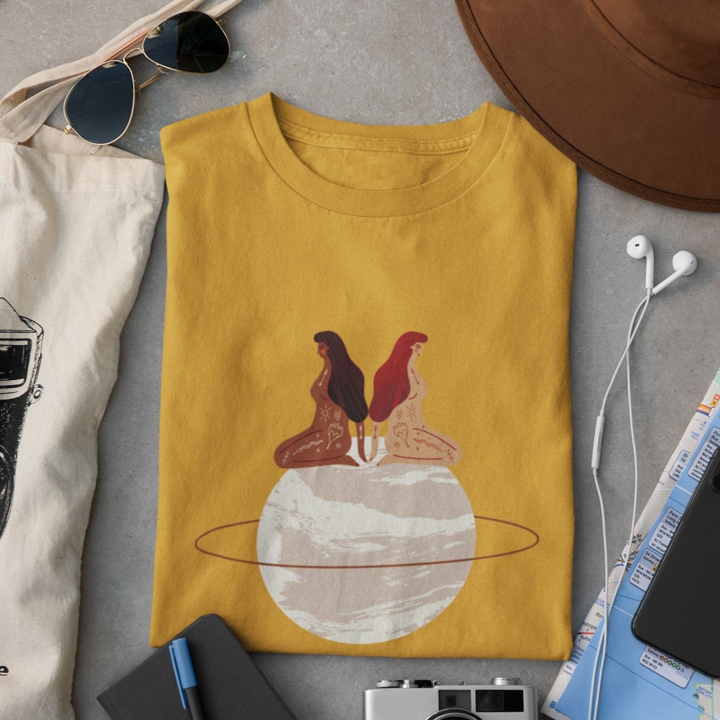 Organic Cotton T-shirt (Mustard) - Dedais Slow Fashion