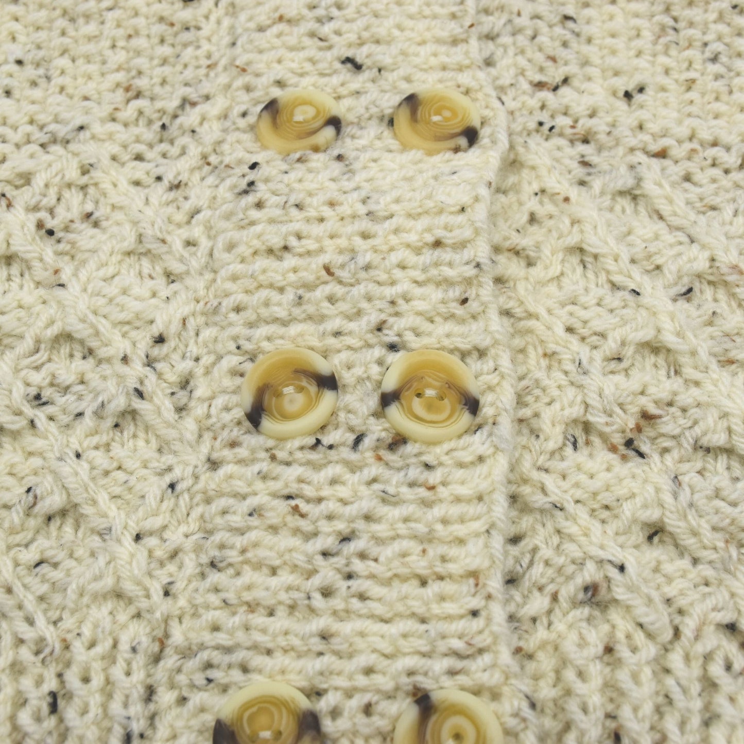 Handmade Knitted Baby Cardigan with Hood and Mittens Natural