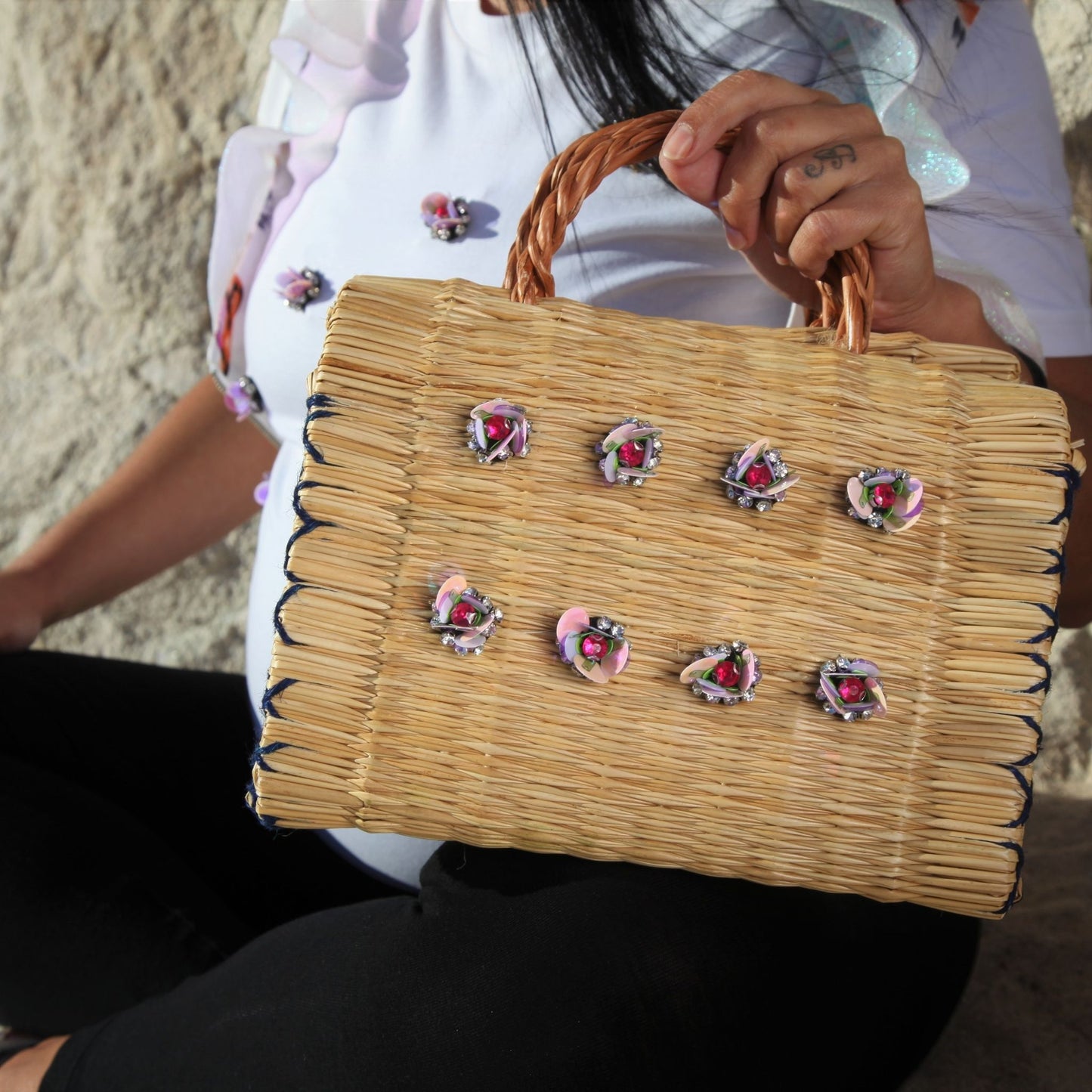 Marga Vegan Handmade Handbag Flowers